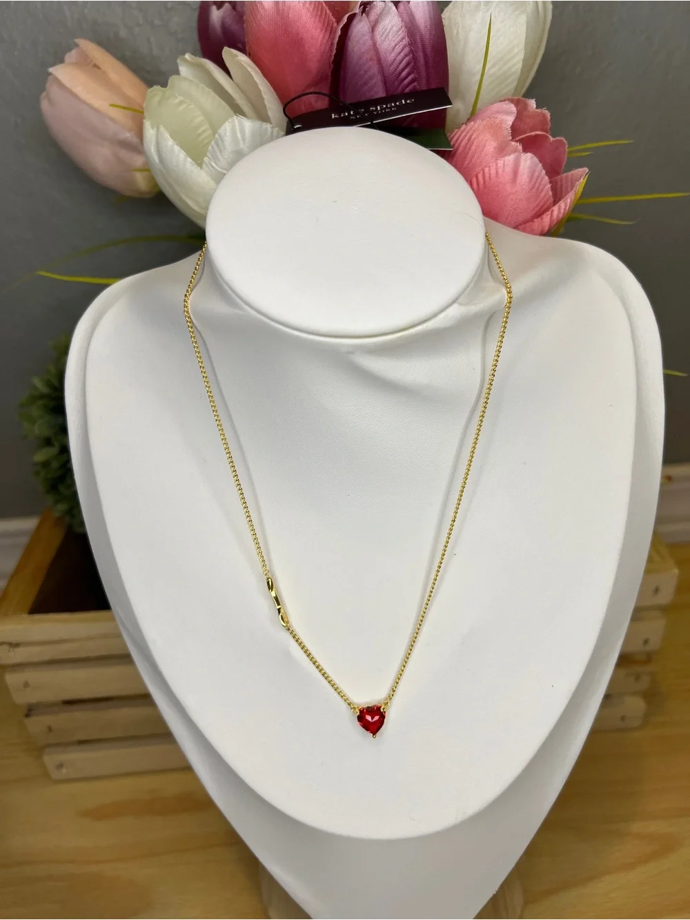 Kate Spade Red Heart Arrow Necklace
